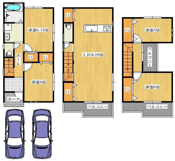 Floor plan. 33,800,000 yen, 4LDK, Land area 100.16 sq m , Building area 95.58 sq m   ◆ Floor plan