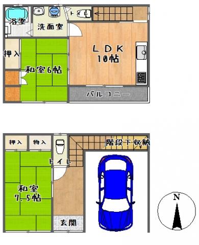 Floor plan. 18.3 million yen, 2LDK, Land area 54.02 sq m , Building area 74.39 sq m
