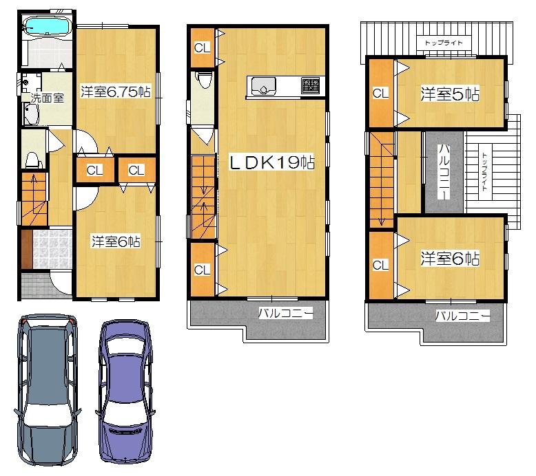 Floor plan. (A No. land), Price 37,800,000 yen, 4LDK, Land area 82.03 sq m , Building area 103.26 sq m