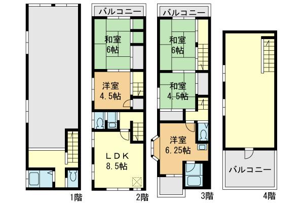 Floor plan. 17.8 million yen, 5LDK, Land area 54.97 sq m , Building area 61.25 sq m