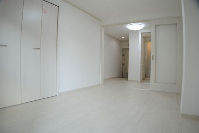 Living and room. White floor is beautiful