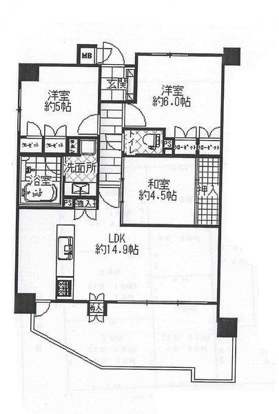 Floor plan. 3LDK, Price 25,800,000 yen, Occupied area 67.58 sq m , Balcony area 14.25 sq m total living room with storage space, Residence of 3LDK