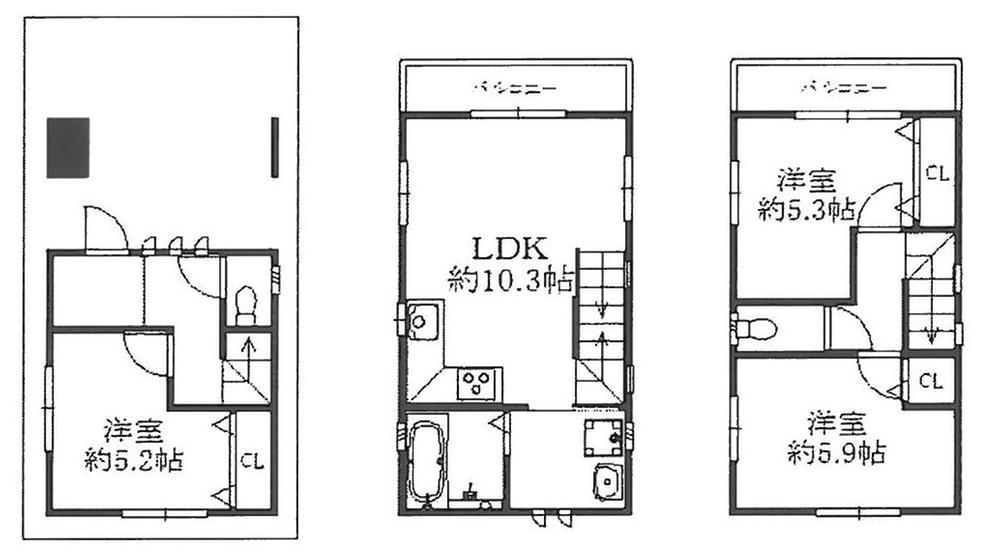 Floor plan. 19,800,000 yen, 3LDK, Land area 43.67 sq m , Building area 69.68 sq m