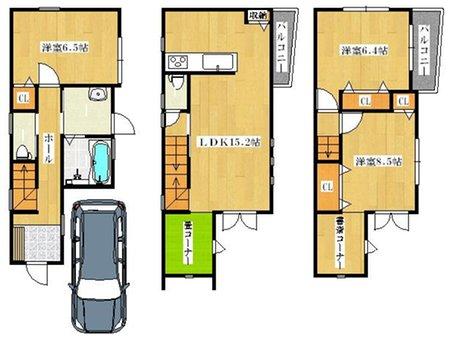 Floor plan. 22.5 million yen, 4LDK + 2S (storeroom), Land area 58.21 sq m , Building area 89.5 sq m