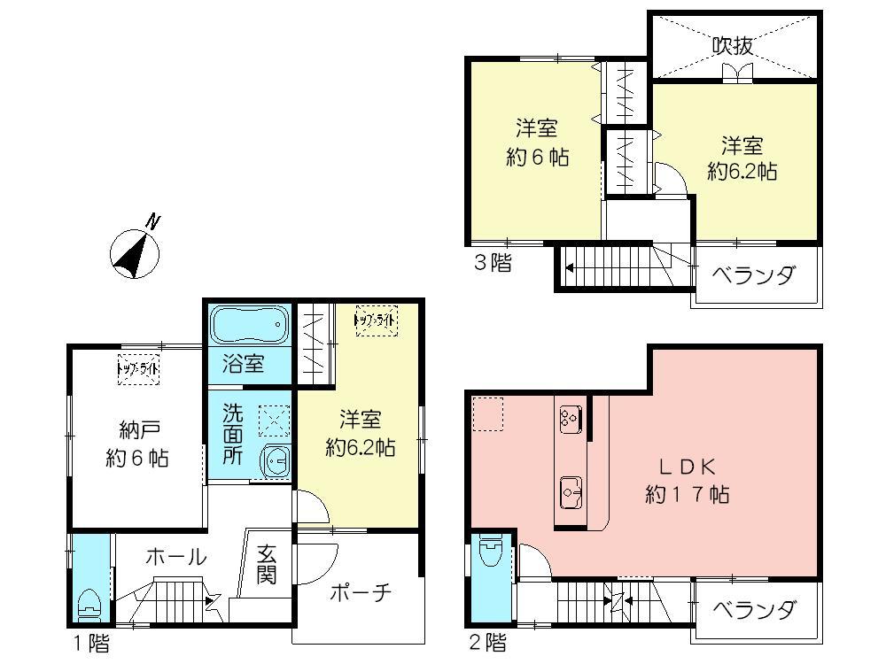 Floor plan. 33,800,000 yen, 3LDK + S (storeroom), Land area 100.16 sq m , Building area 95.58 sq m