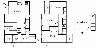 Floor plan. 32,600,000 yen, 4LDK, Land area 92.36 sq m , Building area 95.79 sq m
