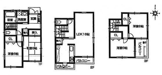 Floor plan. 3-story 4LDK
