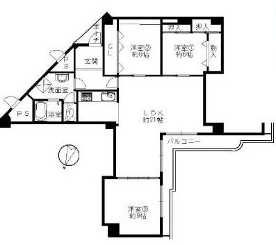 Floor plan. 3LDK, Price 17.5 million yen, Occupied area 88.47 sq m , Balcony area 10.8 sq m