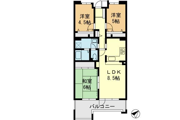 Floor plan. 3LDK, Price 16.5 million yen, Occupied area 70.17 sq m , Balcony area 10.75 sq m