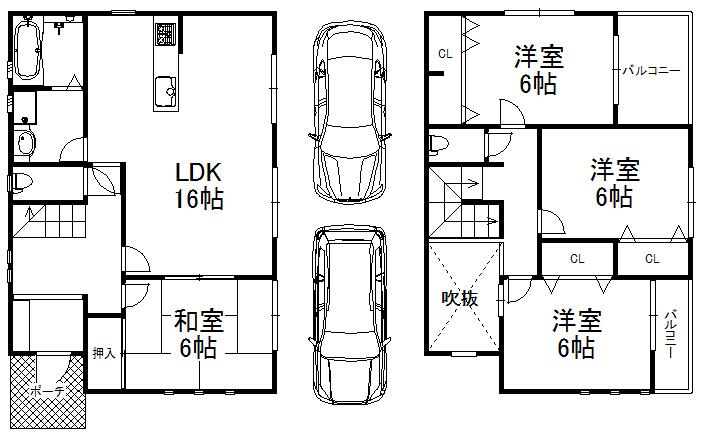Building plan example (floor plan). Building plan example Building price 14,746,000 yen, Building area 110.96 sq m