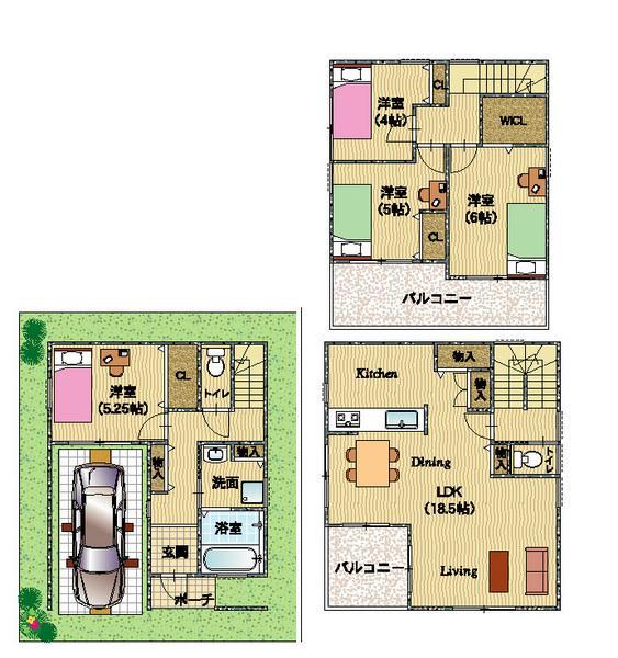 Floor plan. 29,800,000 yen, 4LDK, Land area 60 sq m , Building area 111.57 sq m   [Free Plan correspondence] Planning consent in your favorite floor plan