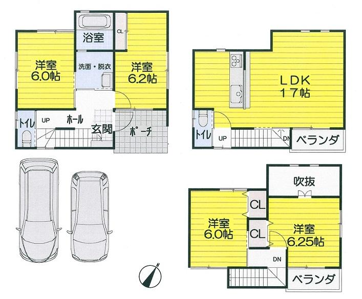 Floor plan. (C No. land), Price 33,800,000 yen, 4LDK, Land area 100.16 sq m , Building area 95.58 sq m