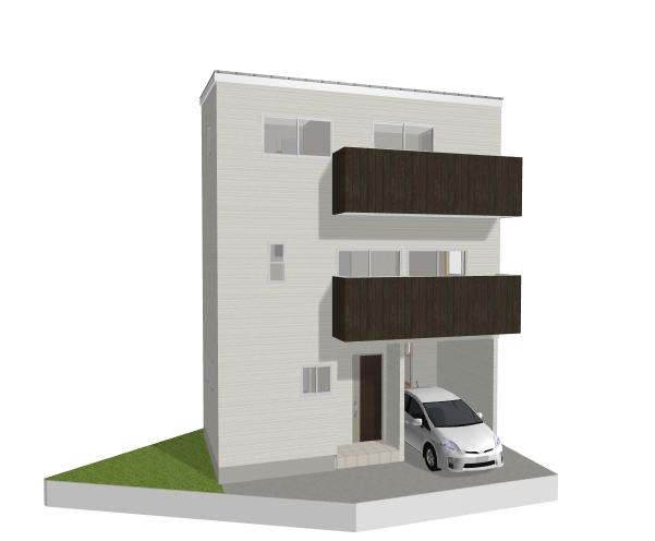 Building plan example (Perth ・ appearance). No. B land