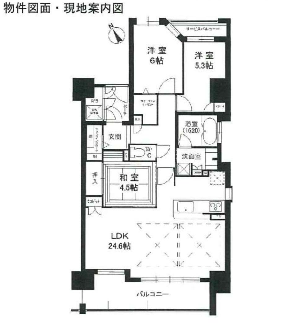 Floor plan. 3LDK, Price 34,800,000 yen, Occupied area 83.48 sq m , Balcony area 15.3 sq m