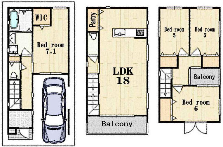 Floor plan. 32,800,000 yen, 4LDK, Land area 59.4 sq m , Building area 104.52 sq m