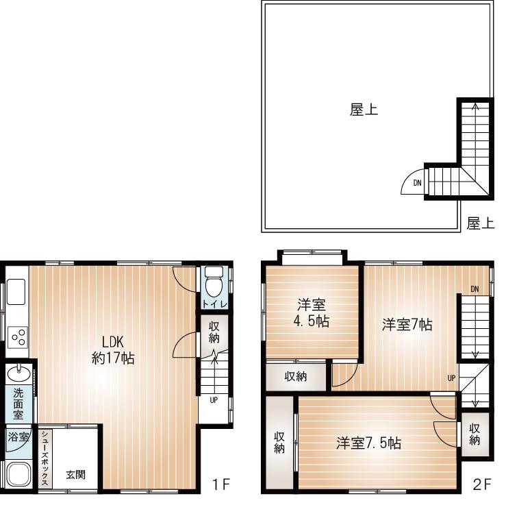 Floor plan. 13.8 million yen, 3LDK, Land area 55.04 sq m , Building area 78.2 sq m