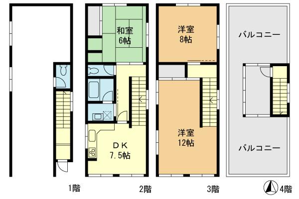Floor plan. 25 million yen, 3DK, Land area 51.7 sq m , Building area 121.58 sq m