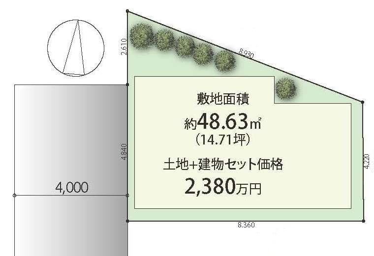 Compartment figure. Land price 9.8 million yen, It is a land area 48.63 sq m free design. First of all, please let us know your requirements.