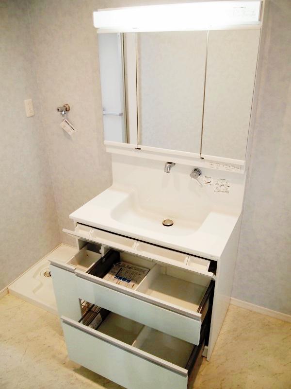 Wash basin, toilet.    Construction is a picture