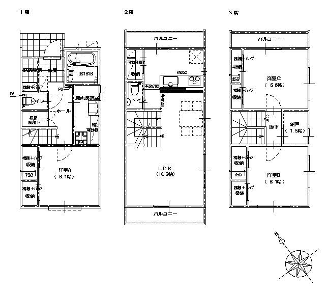 Building plan example (floor plan). Building plan example Building price 17 million yen, Building area 99.58 sq m