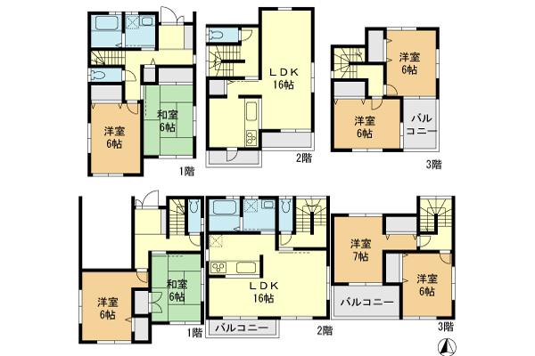 Floor plan. 28.8 million yen, 4LDK, Land area 91.07 sq m , Building area 101.25 sq m