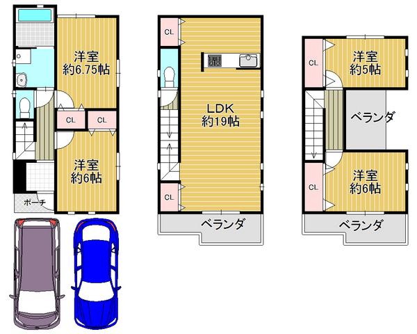 Floor plan. 37,800,000 yen, 4LDK, Land area 82.03 sq m , Building area 103.26 sq m