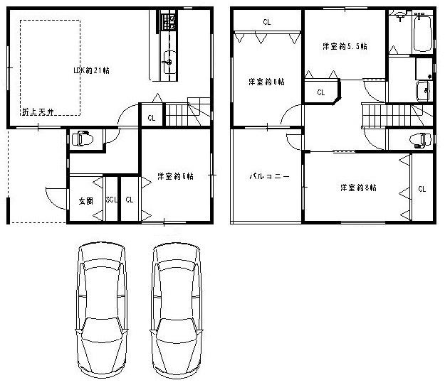 Floor plan. (No. 1 point), Price 33,800,000 yen, 4LDK, Land area 128.02 sq m , Building area 100.03 sq m