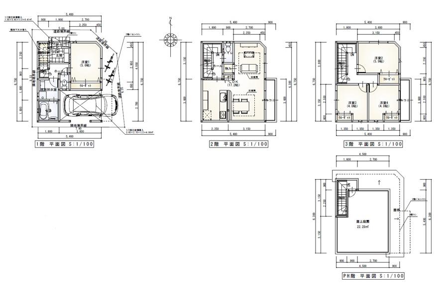 Other. No. 5 place reference Floor Plan ☆ It is on the second floor of 17.2 quires living. 1st floor, Each is on the third floor 5.6 Pledge ・ 5.9 Pledge ・ 4.8 Pledge is 2 rooms.