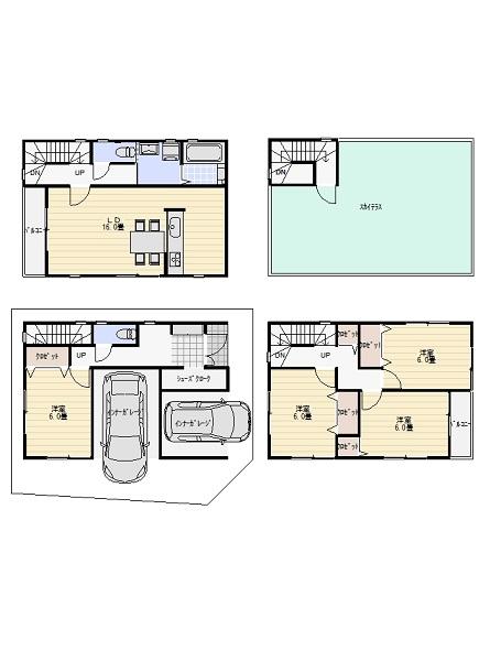 Other. Reference Floor. Add a tatami space is on the second floor in addition to a 16-quires living. 6 Pledge of the room is four to fit on the first floor the third floor. Equipped with a large closet in each room.
