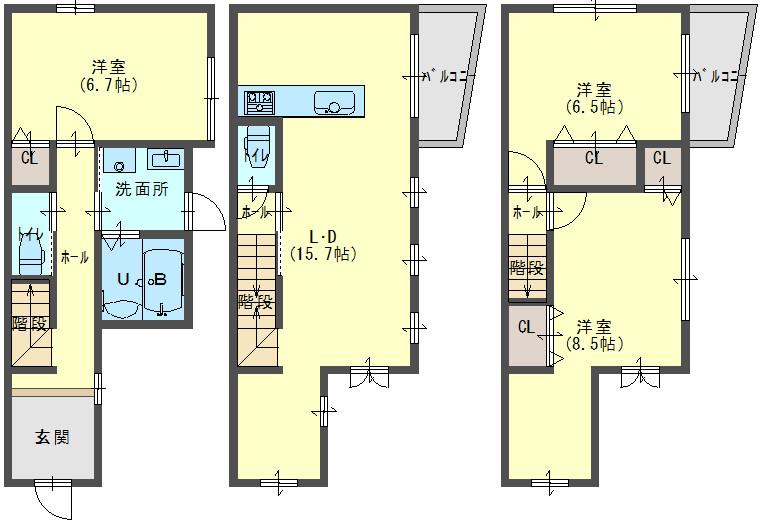 Floor plan. 22,800,000 yen, 4LDK, Land area 58.21 sq m , It is shiny in the building area 89.5 sq m new construction! There is also a den or Japanese-style room! How many!