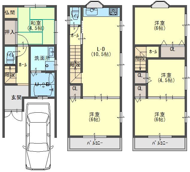 Floor plan. 20.8 million yen, 5LDK, Land area 55.28 sq m , Building area 96.75 sq m floor plan is available spacious in 5LDK