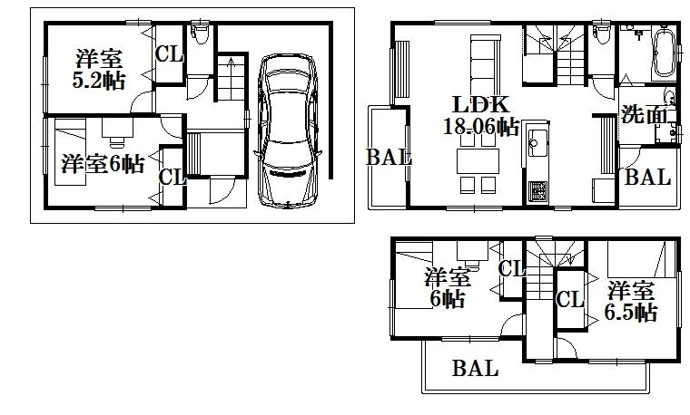 Floor plan. (No. 2 locations), Price 29,900,000 yen, 4LDK, Land area 62 sq m , Building area 113.44 sq m
