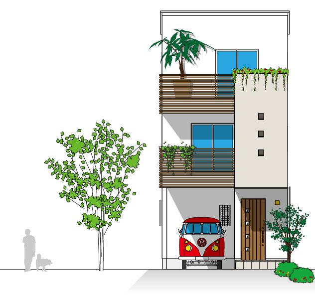 Building plan example (Perth ・ appearance). Appearance you can choose your free because it is free design.  Building plan example (G No. land) Building Price 16,480,000 yen, Building area 119.22 sq m