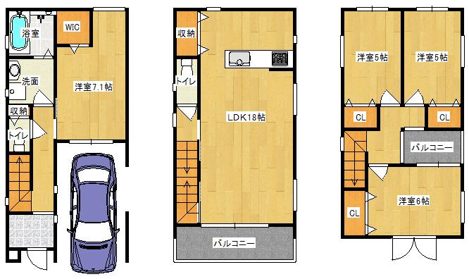 Floor plan. 32,800,000 yen, 4LDK, Land area 59.4 sq m , Building area 104.52 sq m   ◆ Floor plan