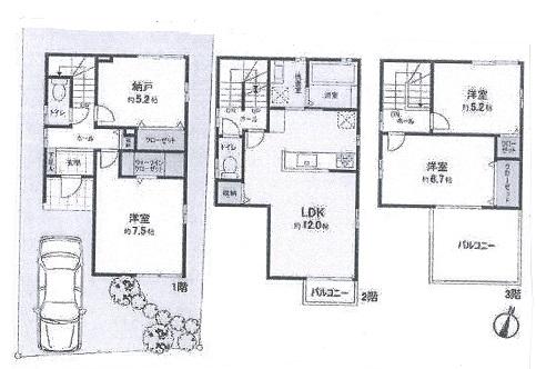 Floor plan. 17.8 million yen, 4LDK, Land area 82.55 sq m , Building area 98.32 sq m
