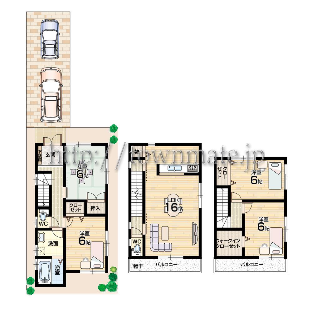 Floor plan. (No. 2 locations), Price 27,800,000 yen, 4LDK, Land area 85.06 sq m , Building area 100.44 sq m
