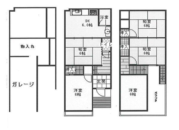 Floor plan. 12.8 million yen, 5DK, Land area 56.92 sq m , Spacious living space in the building area 90.27 sq m all room 6 tatami ☆ 