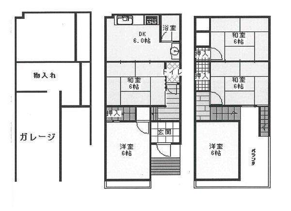 Floor plan. 12.8 million yen, 5DK, Land area 56.92 sq m , Spacious living space in the building area 90.27 sq m all room 6 tatami ☆