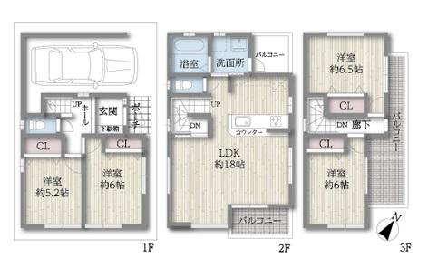 Floor plan. (No. 2 locations), Price 29.4 million yen, 4LDK, Land area 62.01 sq m , Building area 112.43 sq m