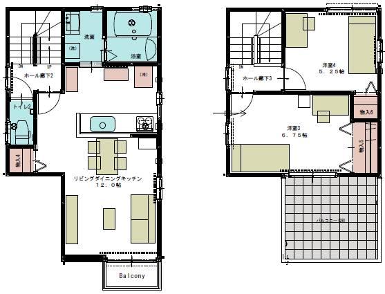 Floor plan. 17.8 million yen, 4LDK, Land area 82.45 sq m , Building area 98.32 sq m