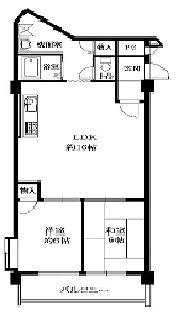 Floor plan. 2LDK, Price 12.8 million yen, Occupied area 66.47 sq m , Balcony area 6.06 sq m