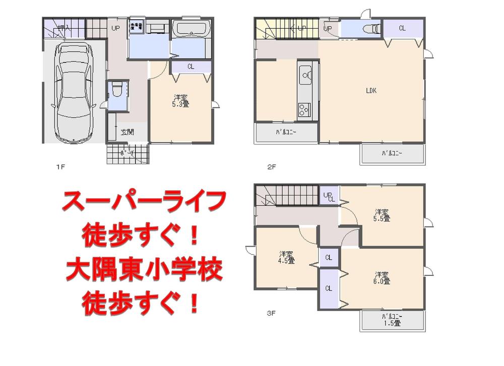 Floor plan. 25,800,000 yen, 4LDK, Land area 65.53 sq m , Will be building area 101.84 sq m current state Yusugata