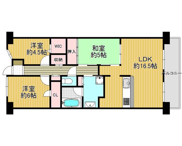 Floor plan. 3LDK, Price 27.5 million yen, Footprint 82.6 sq m , Balcony area 11.78 sq m with a walk-in closet, Is the residence of 3LDK