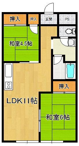 Floor plan. 2LDK, Price 8 million yen, Occupied area 56.04 sq m , Balcony area 7.27 sq m whole room with storage space, 2LDK