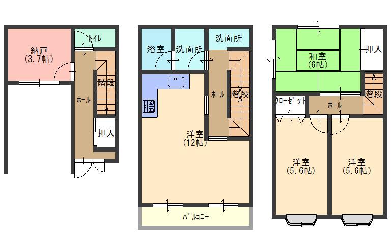 Floor plan. 18.9 million yen, 4LDK, Land area 40.13 sq m , You can also nursery to convenient the third floor because the building area 96.13 sq m 1 floor also room there there is also a toilet ☆ Toilet on the second floor ・ There is a bath