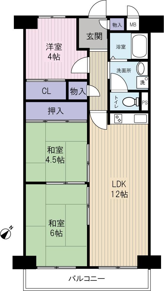Floor plan. 3LDK, Price 11.9 million yen, Occupied area 59.36 sq m , Balcony area 10.92 sq m