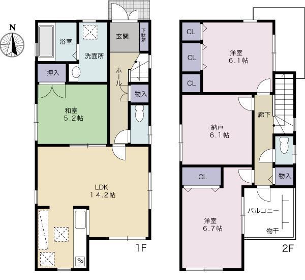 Floor plan. 31,800,000 yen, 4LDK, Land area 98.63 sq m , Building area 93.14 sq m