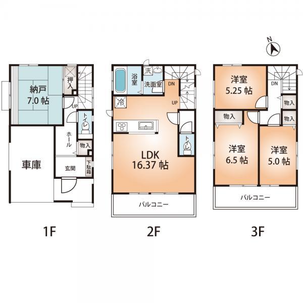 Floor plan. 30,800,000 yen, 4LDK, Land area 65.91 sq m , Building area 100.6 sq m