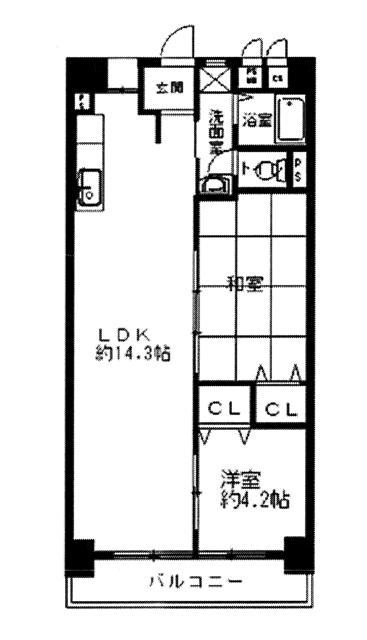 Floor plan. 2LDK, Price 11.8 million yen, Footprint 54 sq m , Balcony area 6.48 sq m