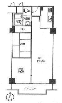 Floor plan. 2LDK, Price 12.5 million yen, Occupied area 57.94 sq m , Balcony area 7.42 sq m